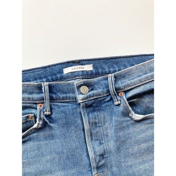 GRLFRND Helena Groovy Situation High Rise Straight Leg Crop Jeans, Size 27 - Picture 13 of 16